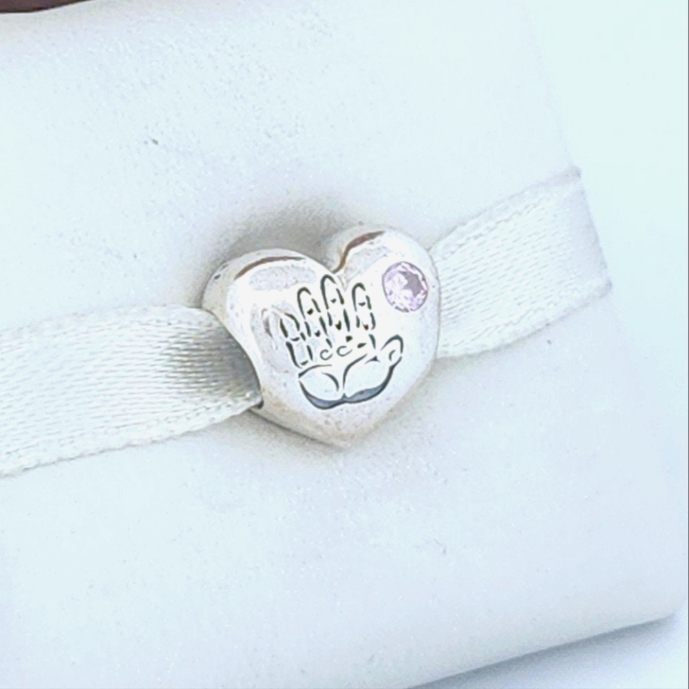 Retired It's A Girl Pink CZ Charm